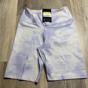 Nike Women's Lilac Tie-Dye High-Waist Bike Shorts